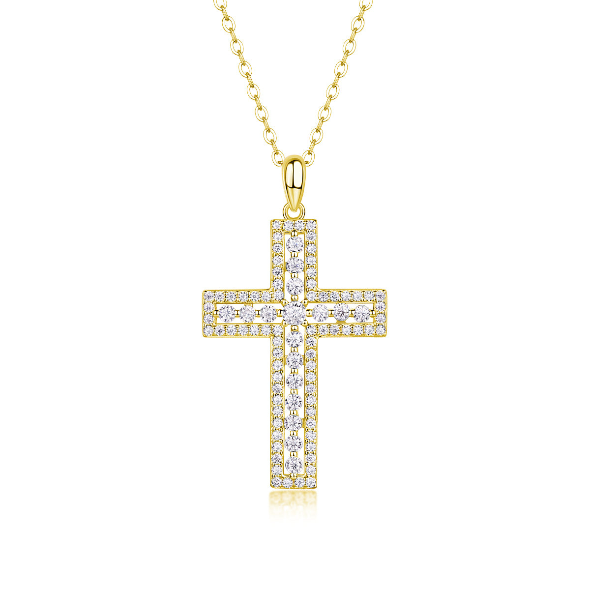 Shelter - Fashionable Jewelry Pendant Set With Moissanite S925 Sterling Silver And Platinum-plated Cross Diamond, Moissanite Silver Jewelry