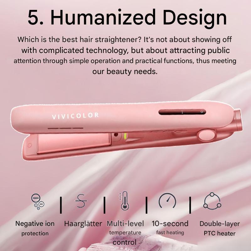 Gentlemen's Bangs Two-in-one Straight Hair Curler With Ion Hair Care, Compact And Portable, Suitable For Dormitory Use