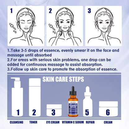 EELHOE Anti-aging Vitamin C Facial Essence, Reduces Spots Acne Fine Lines, Moisturizes Facial Essence