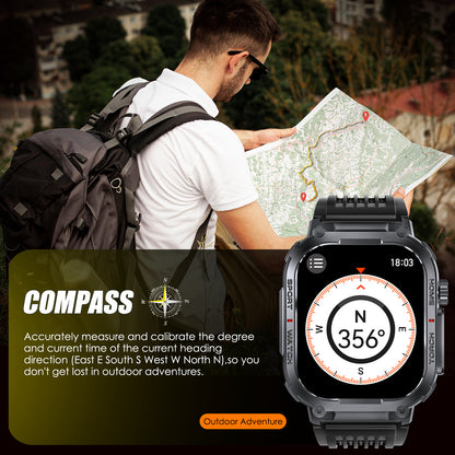 INEYES S320B Sport Modes Smart Watch For Men With LED Flashlight, Women's Smartwatch With Wireless Call, Men's Smartwatches With 2.02-Inch HD Screen