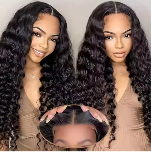 Glueless Wigs 70 Human Hair Pre Plucked Pre Cut 200 Density Transparent HD Lace Frontal Wigs  Loose Deep Wave Wigs